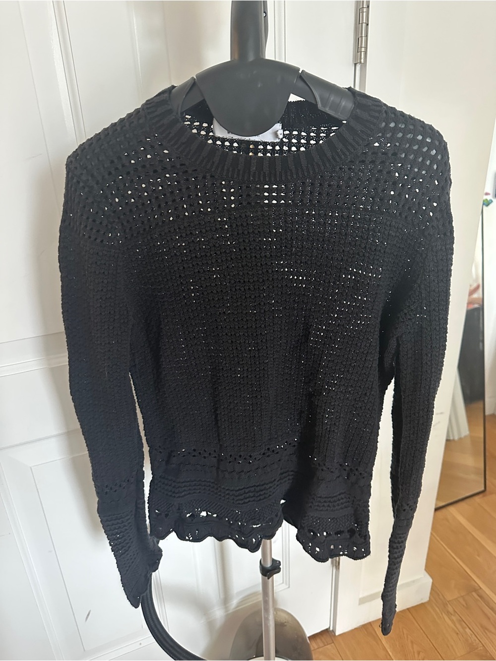 PROENZR schoulder cotton crochet sweater